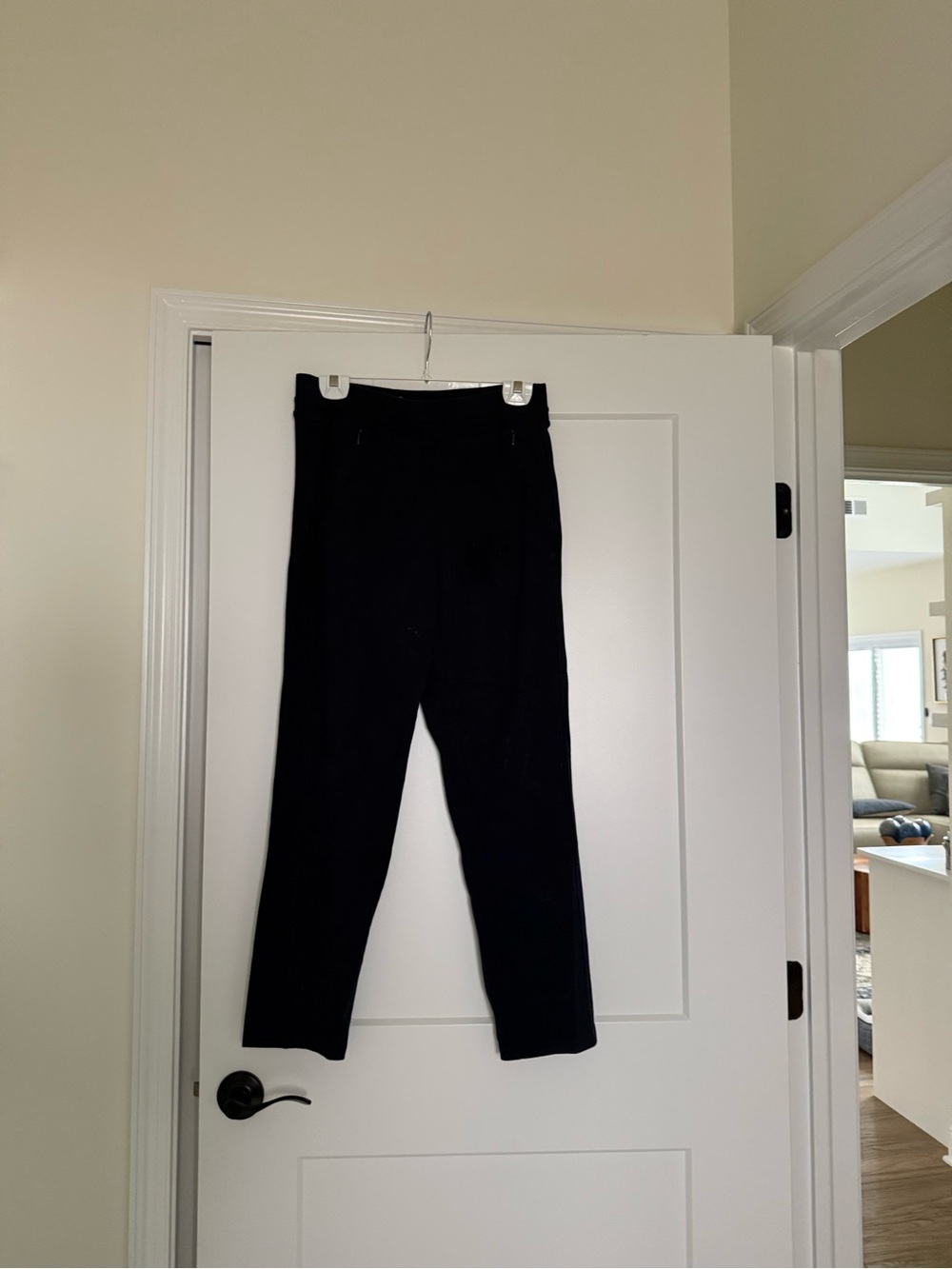 T by Talbots navy knit straight leg pants